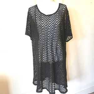 Black Crochet Swim Cover-Up